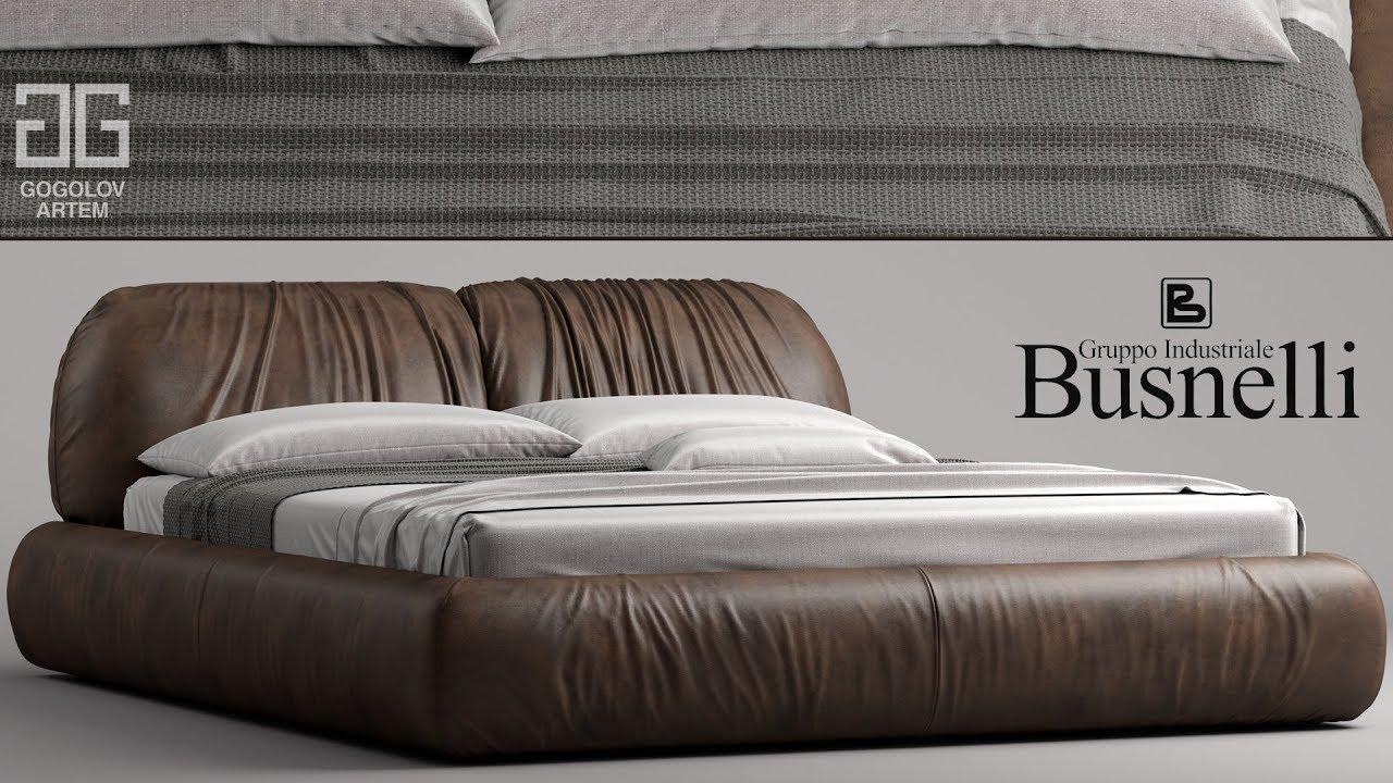 №90. Моделирование кровати " Busnelli PIUMOTTO " в 3d max и marvelous designer