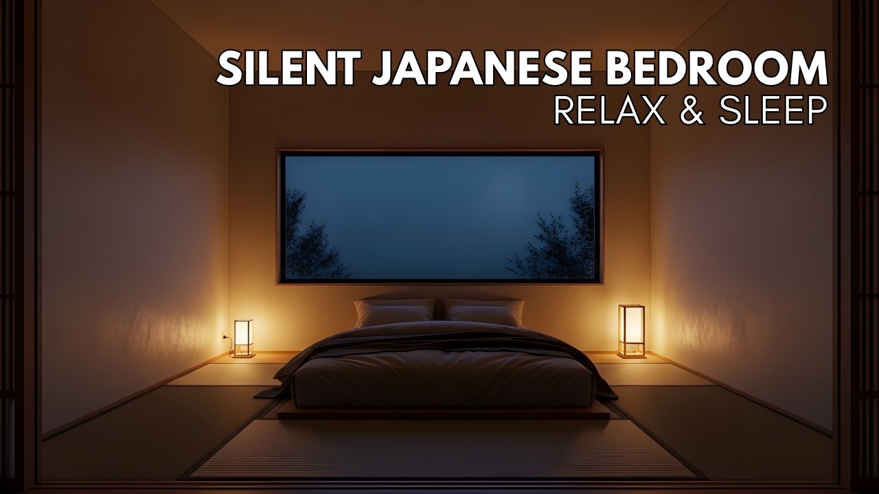 Silent Japanese Bedroom at Night 🌙 Soft Window Ambience for Deep Sleep
