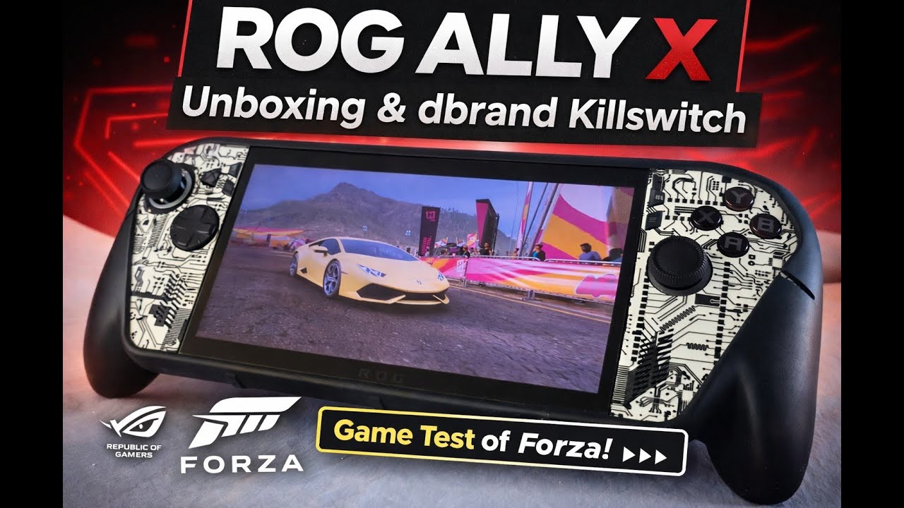 ROG Ally X Unboxing 🔥dbrand KillSwitch, Night Glow & Forza Real Gameplay#rog #xbox #gaming #handheld