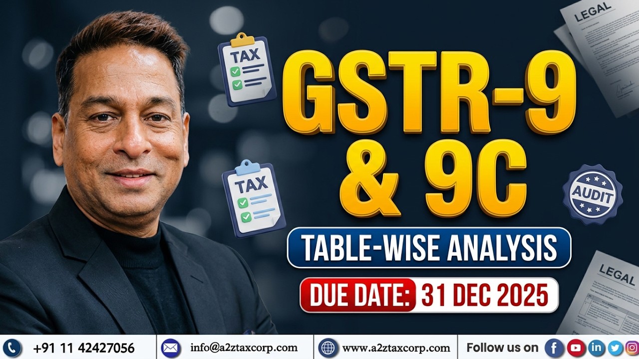 GSTR-9 & 9C for F.Y. 2024-25 (Table Wise Analysis) by CA (Adv) Bimal Jain
