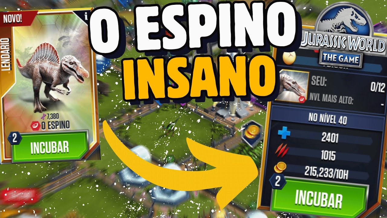 PEGUEI O ESPINO DO JURASSIC PARK 3 E ELE TEM MUITO DANO!!! .Jurassic World