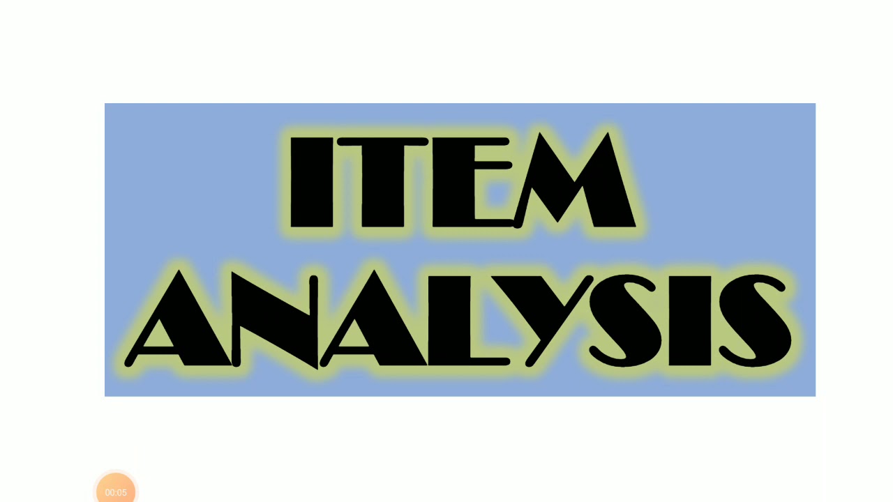 Item Analysis