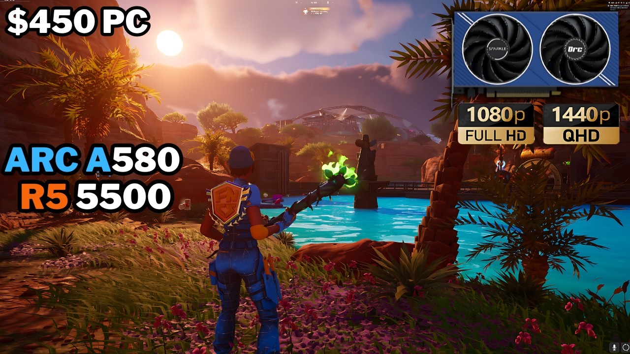 Playing Fortnite On A $450 PC | Intel ARC A580 8GB | Performance Mode - Epic | 1080P 1440P Benchmark