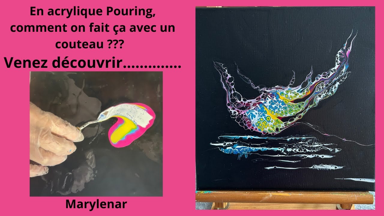 Acrylique Pouring, quand on joue avec un couteau :-) #pouring #fluidart #peintureacrylique #art
