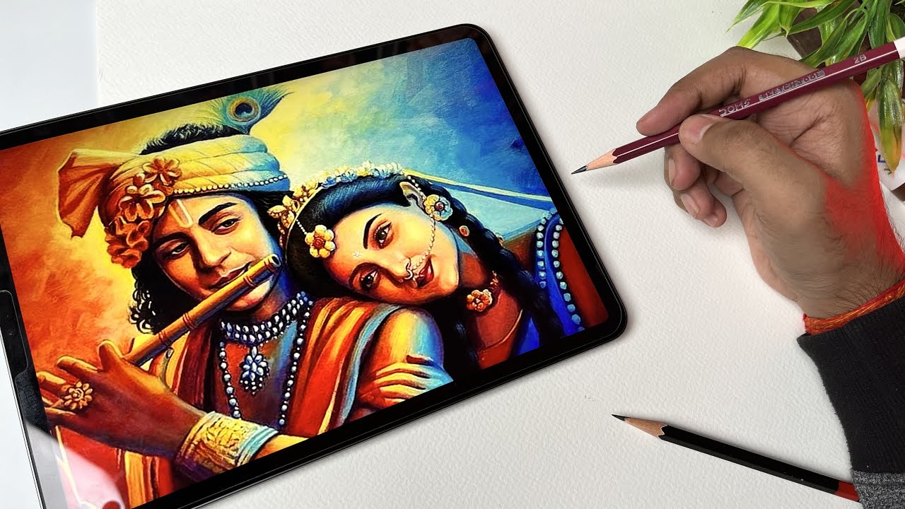 Radha Krishna Drawing,  Krishna Drawing,  Step By Step