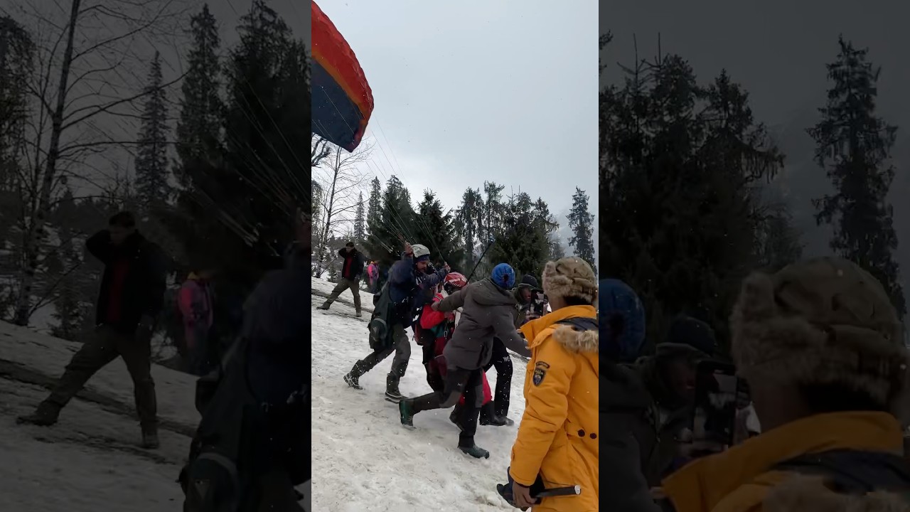 Paragliding in solang valley #solangvalley #paragliding #subscribe #manali #travel
