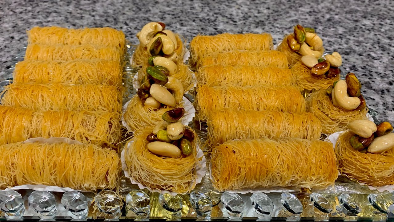 حلويات العيد🌙 أصابع كنافة او قطايف بحشوة اللوز شكلها و مذاقها من أروع ما يكون