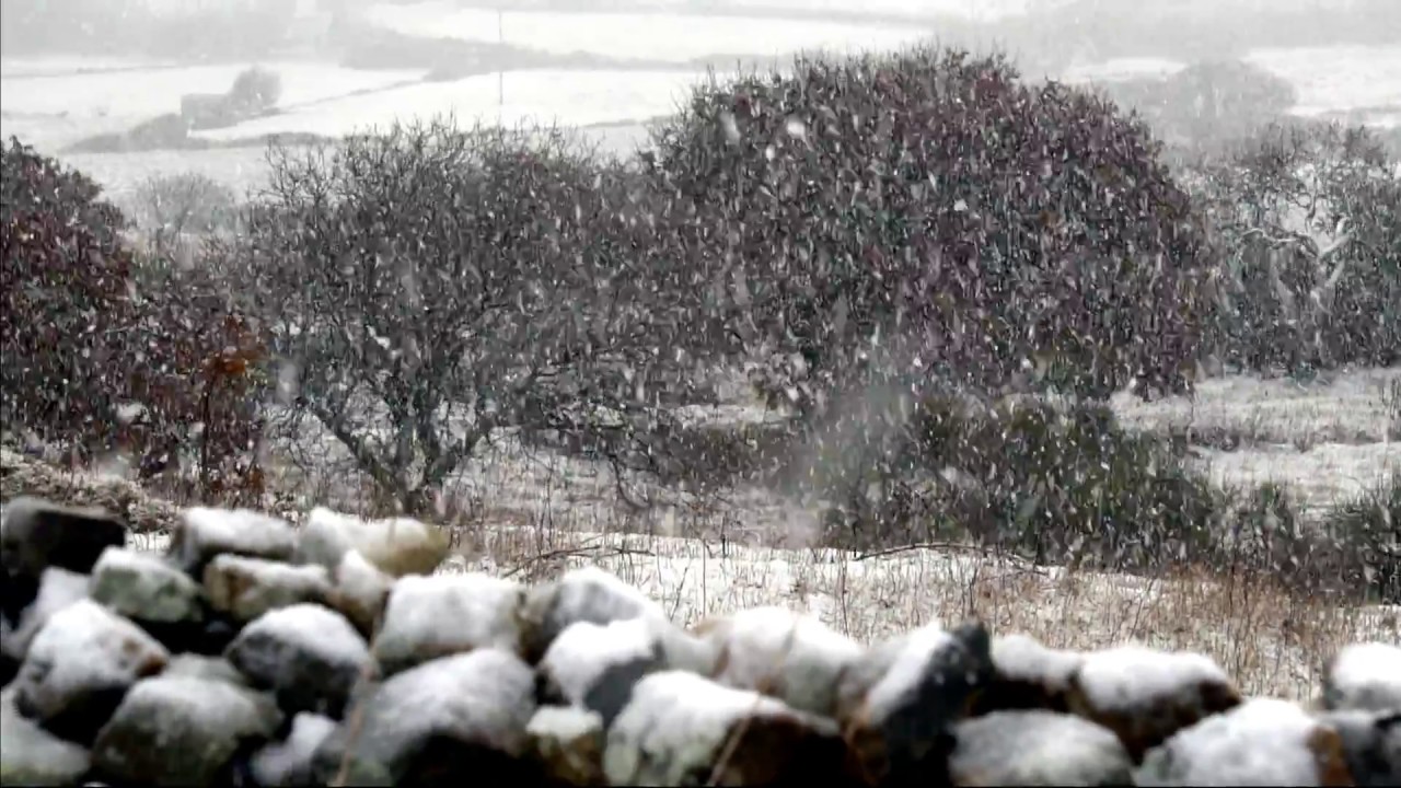 The first snow of the season in Tinos island!