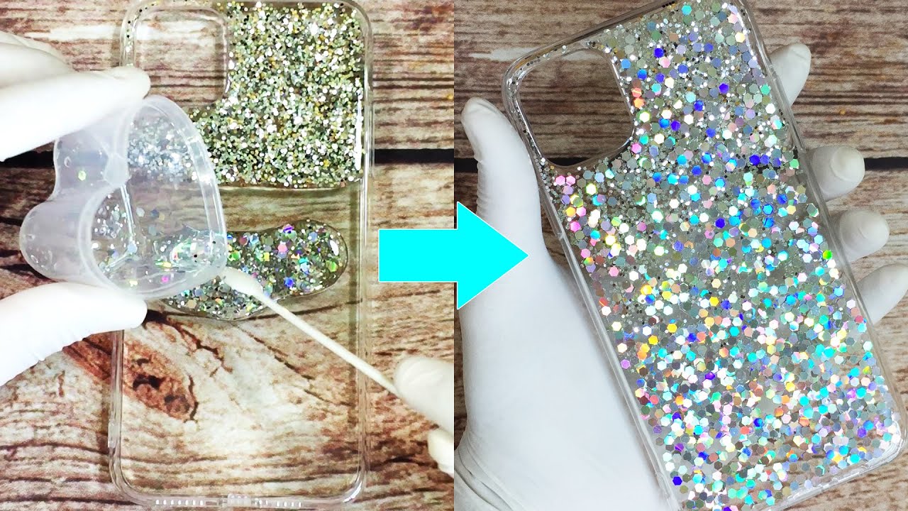 DIY Silver Ombre Resin Phone Case