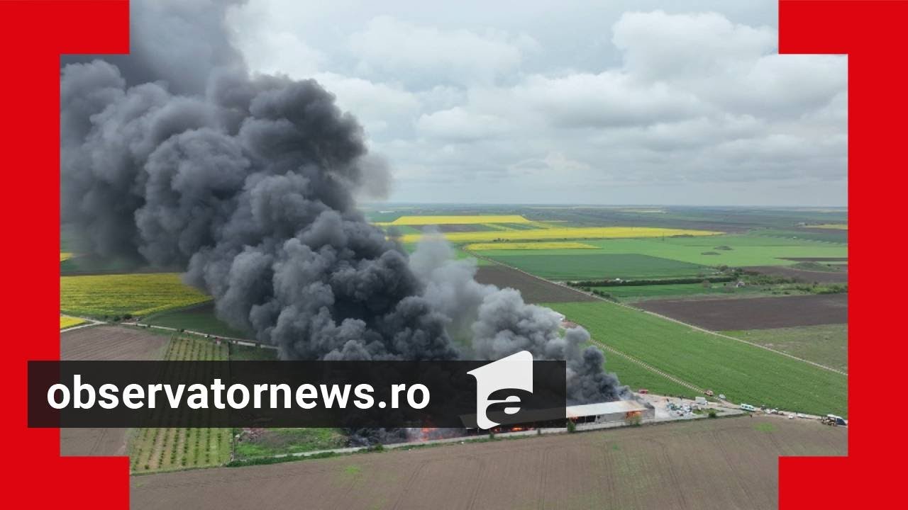 Incendiu uriaş la Techirghiol, zeci de pompieri au intervenit
