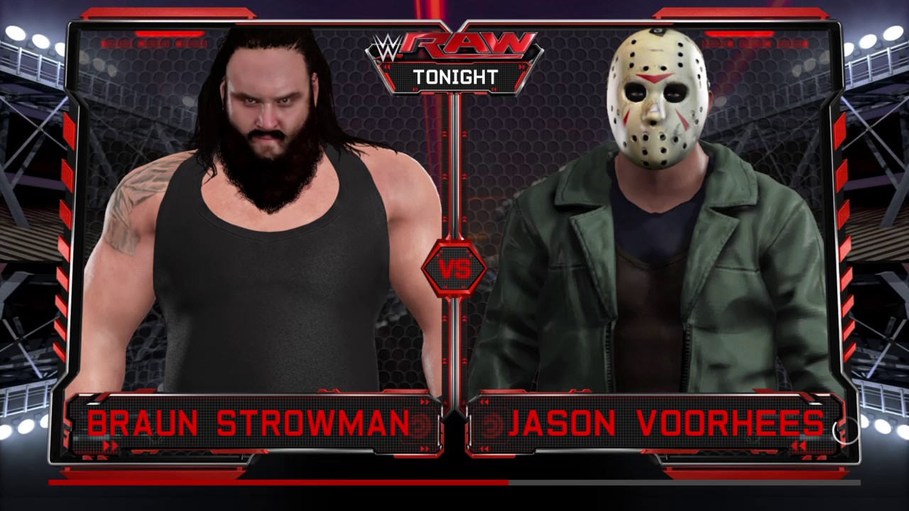 WWE 2K17 Jason Voorhees VS Braun Strowman 1 VS 1 Steel Cage Match