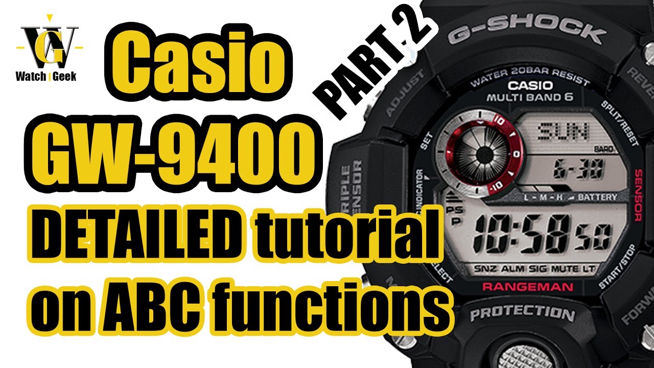 Casio GW 9400 Rangeman 3410 - tutorial on how to setup and use Altimeter Barometer & Compass