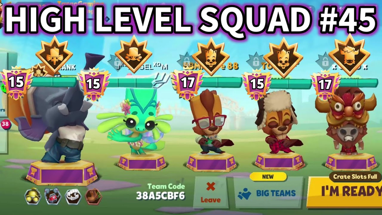 *Level 17,15,15,17,15* | Frank | Betsy | Lizzy | Buck | Larry | High Level Squad #45 | Zooba