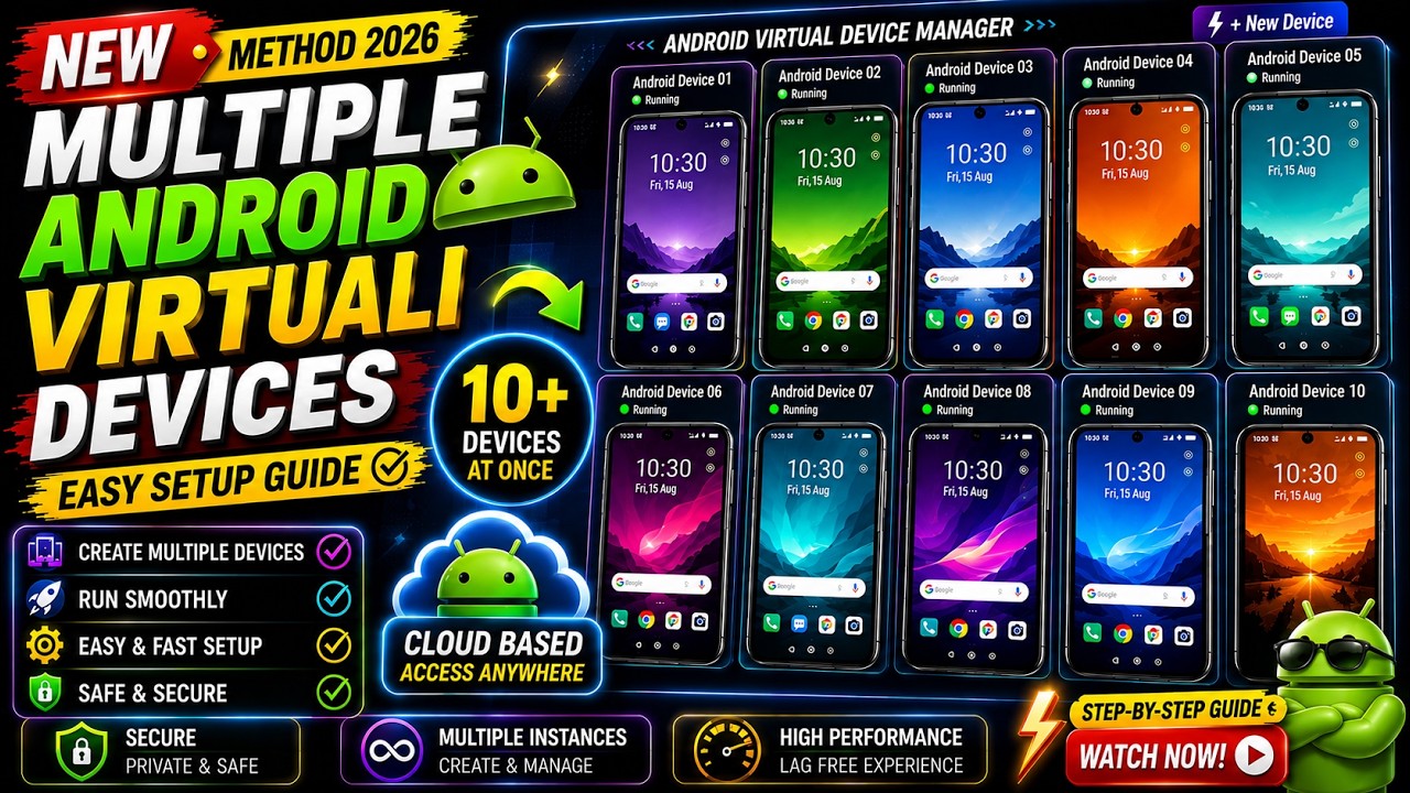How to Create & Run Multiple Virtual Devices on PC  Easy Method 2026 ✅