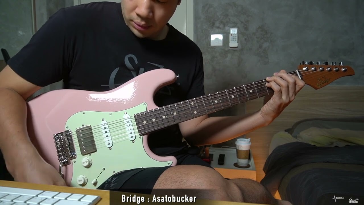 All Tones Suhr Mateus Asato  Classic S Gloss Black / Classic S Antique Shell Pink - Game Guitarist