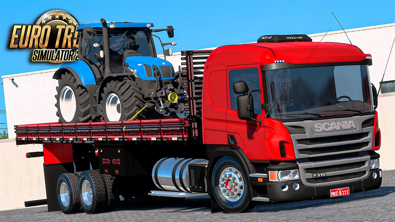 Scania P310 Transportando um Trator - Euro Truck 2 Mods 1.49