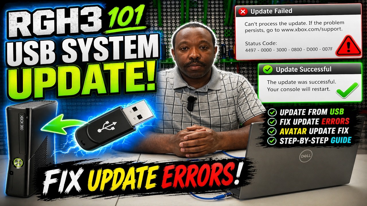 How To Update Your RGH3 Xbox 360 from USB + Fix System Update Errors!