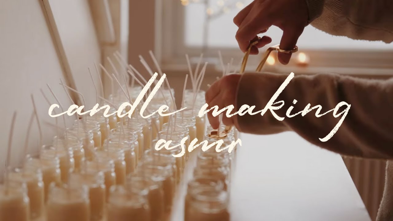 Candle Making ASMR | Glass Jars, Melting Wax & Rain |  No Talking
