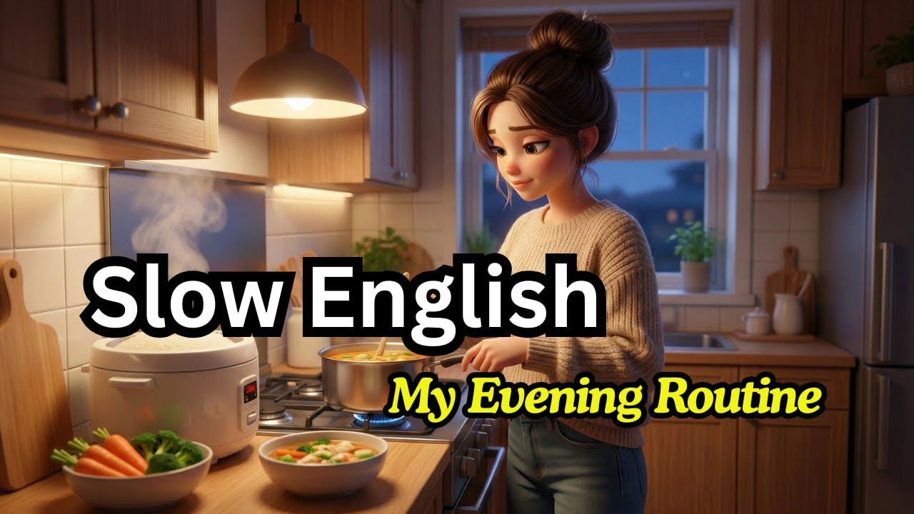 My Evening Routine (Slow English Listening Practice For Beginners)