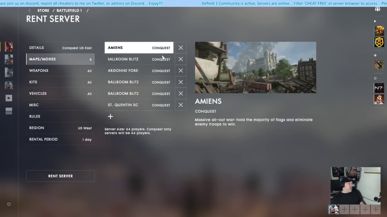 Battlefield 1 Server Rental Launch Features, Rule sets and Pre Purchase Tips