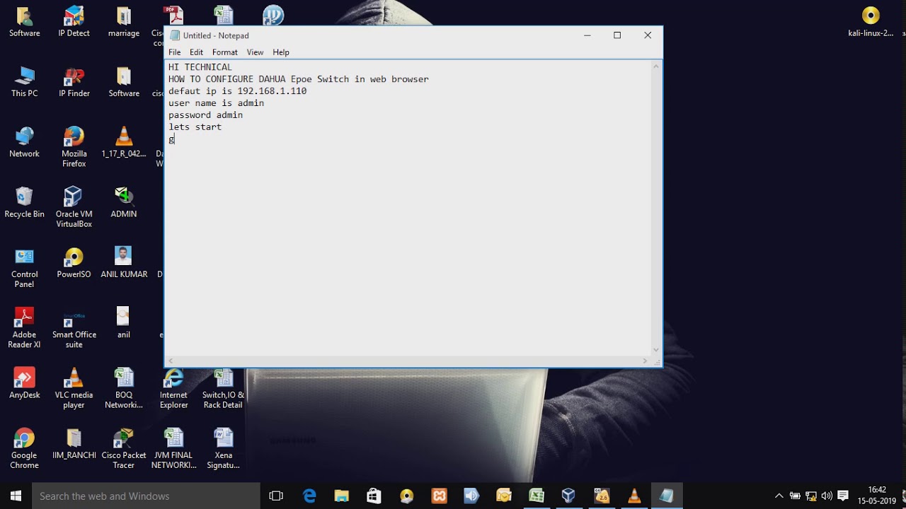 how to configure Dahua Poe Switch in web