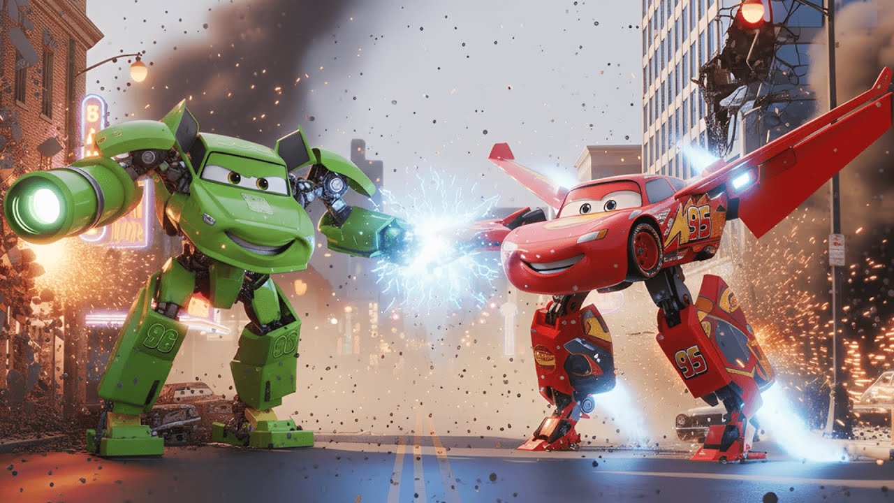 Epic Clash: Red Monster McQueen vs. Blue McQueen in a Cinematic Clash! | Ai Cat Story