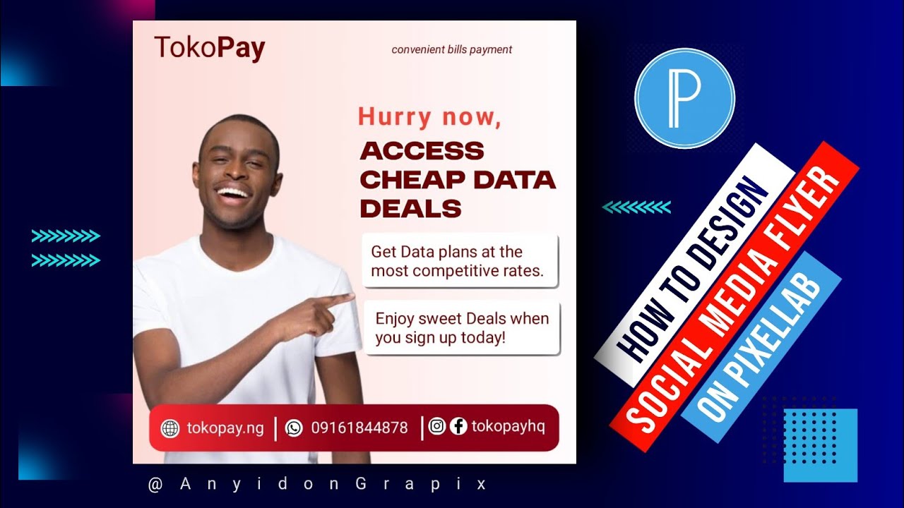 How to design Social media flyer on pixellab.