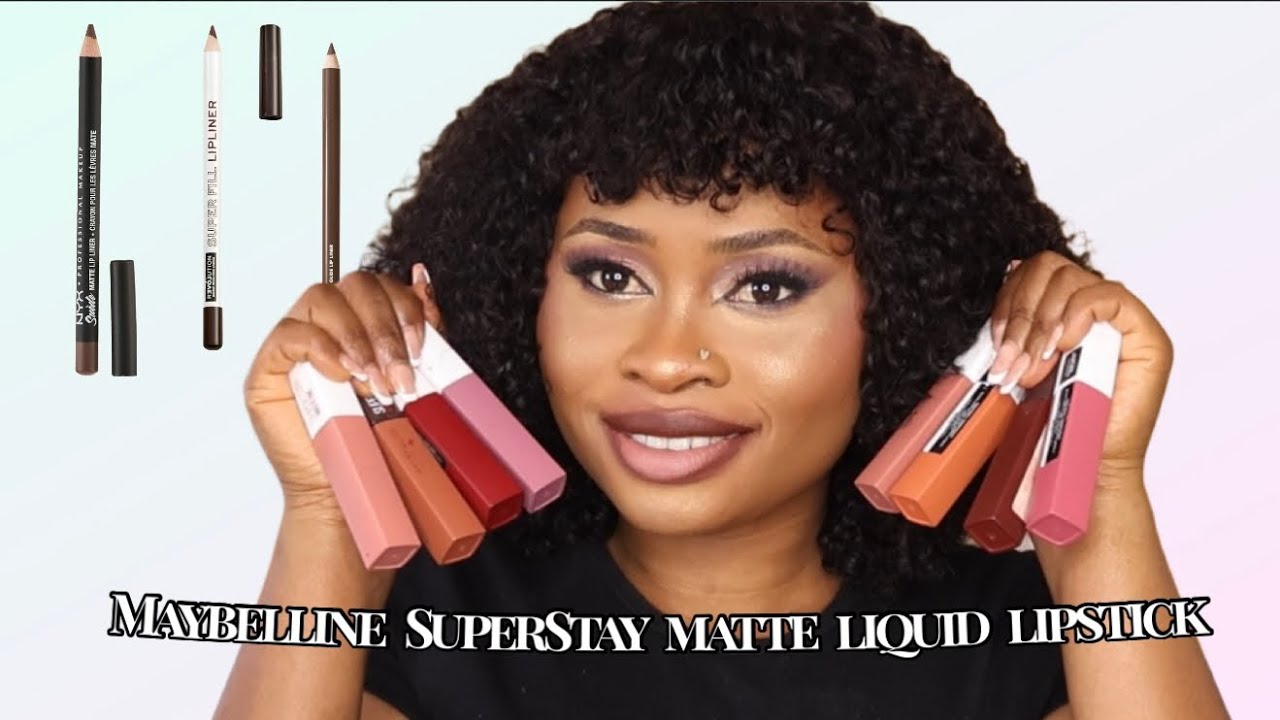 ЛУЧШИЕ жидкие помады Maybelline Superstay Matte Ink || Образцы и обзор для темной кожи!