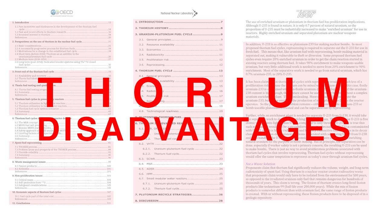 Недостатки тория