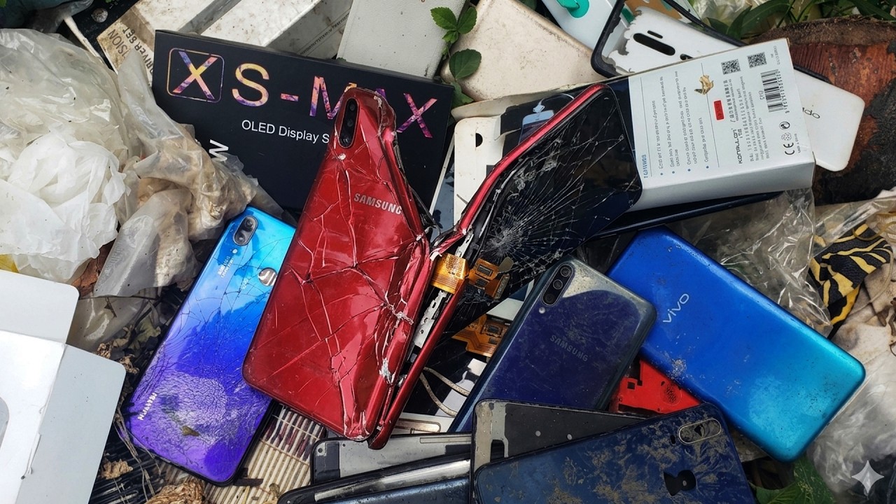 😍Great! iFound Many put iPhone Xs Max Box screen!!- How To Restore Cracked Samsung Galaxy A20S!