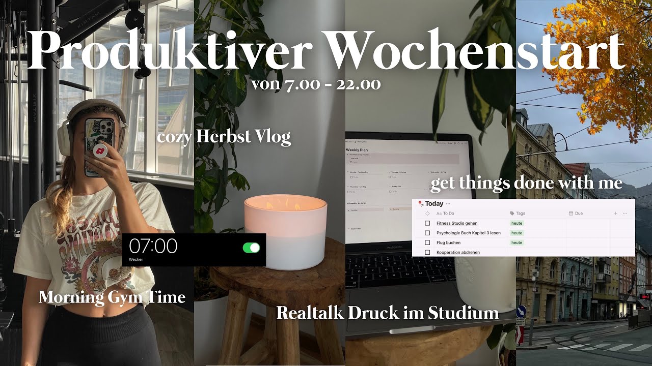 Produktiver Herbst Tag 🍂 von 7.00 - 22.00 Uhr, Work-Life Balance, Realtalk Druck im Studium, Gym