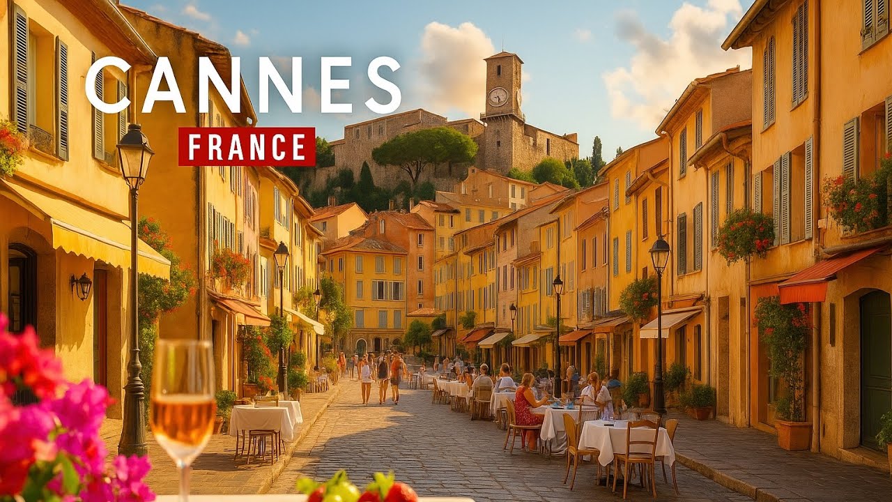 4K Walking Tour in Cannes Old Town | Peaceful Stroll with Natural Sounds