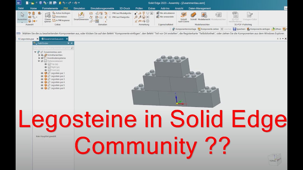 Solid Edge Community Edition Tutorial Baugruppen Legostein