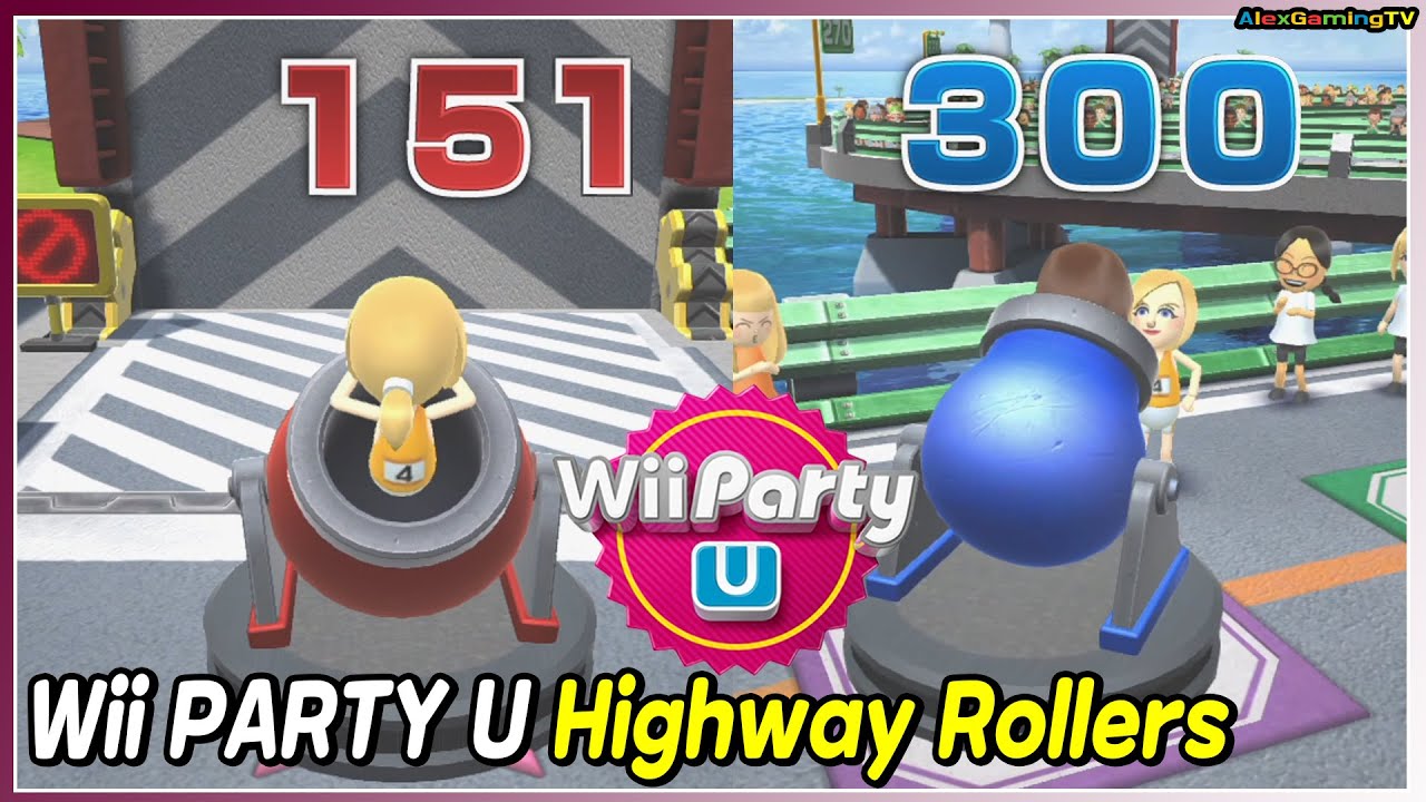 Wii Party U Highway Rollers gameplay (Casey vs Masako vs Xiao-Tong vs Irina) Advanced CPU