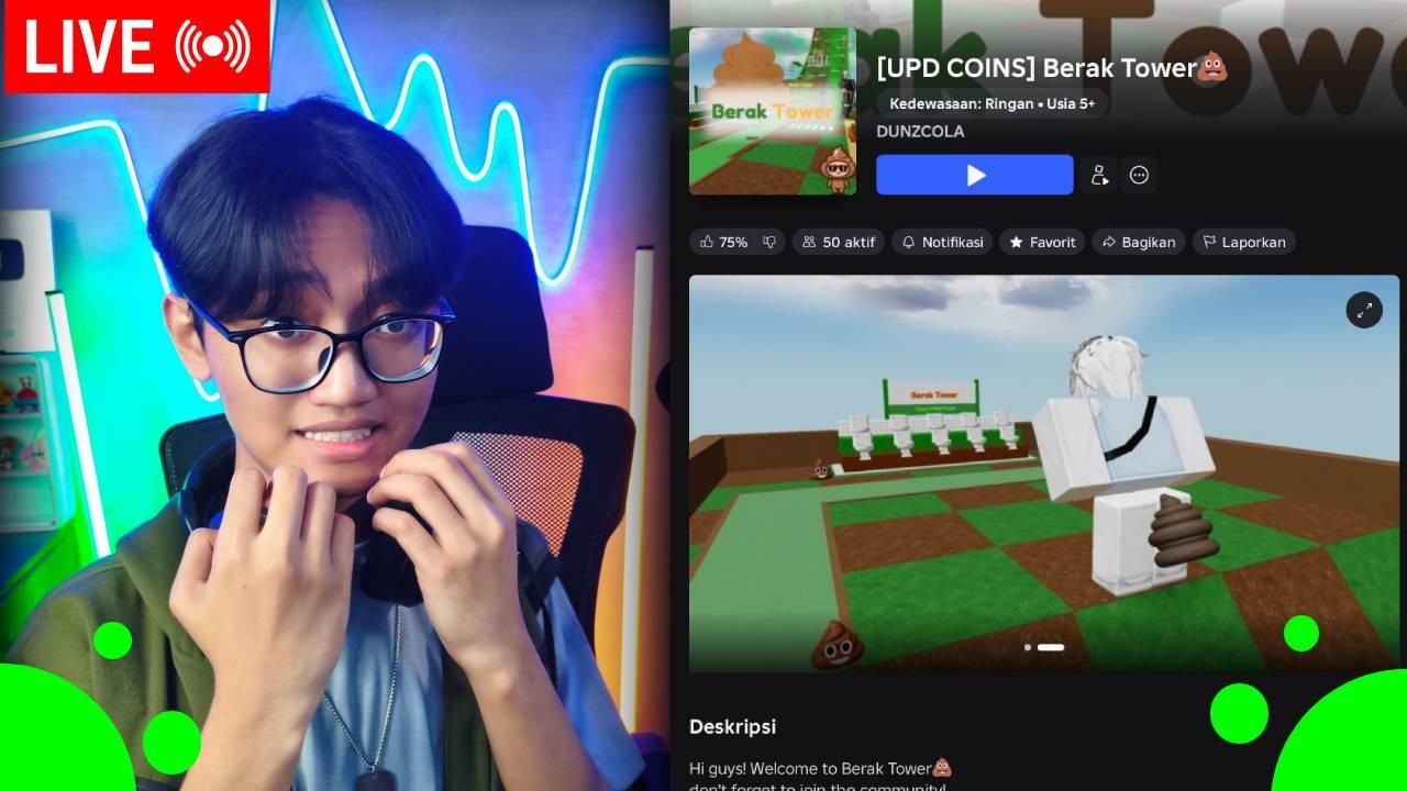🔴 LIVE | Katanya Ini Tower Paling Jorok Di Roblox😰  #robloxindonesia  #ghifamusnfx #shorts