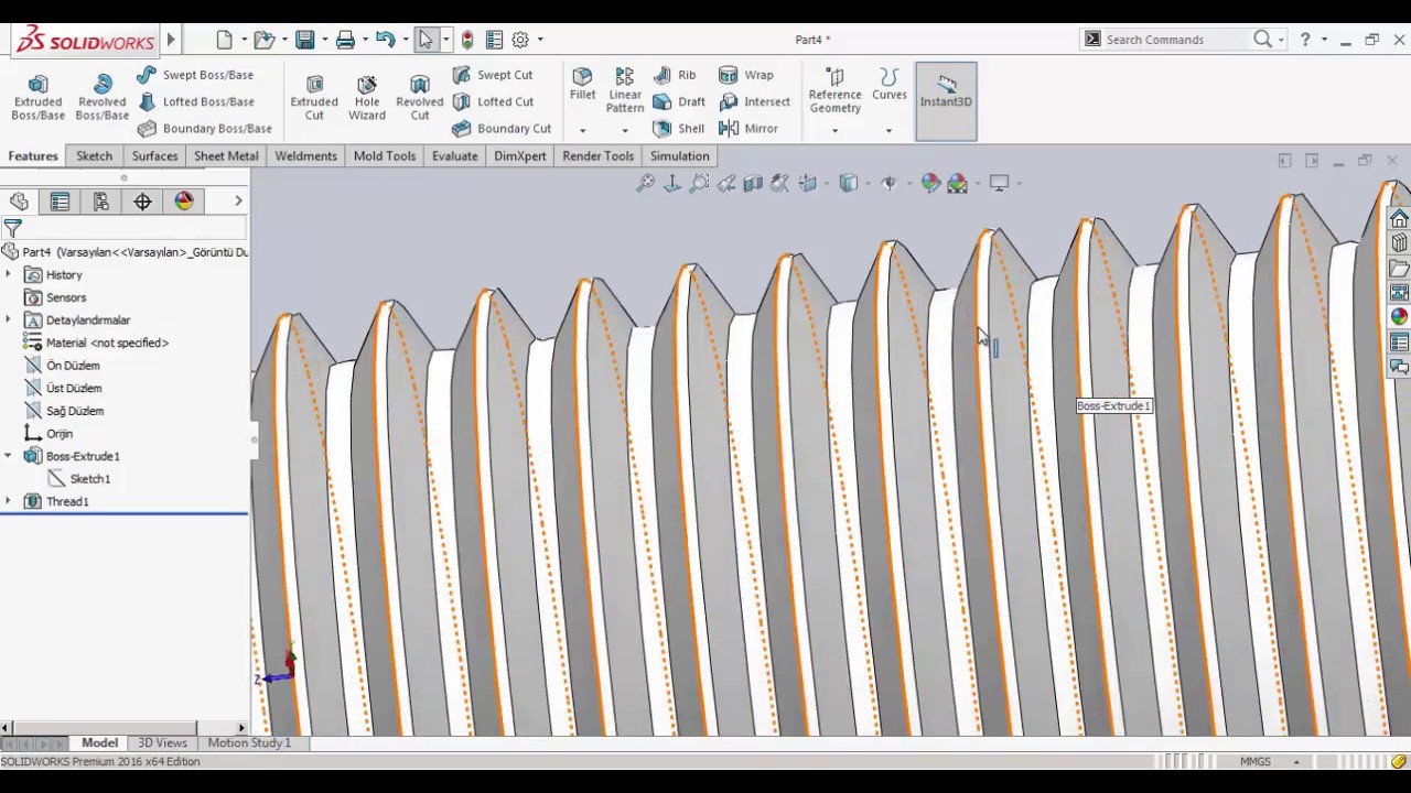 39-   Kozmetik Diş Açma-Normal Diş Açma - Solidworks Cosmetic Thread and Thread www.ankaracadcam.com