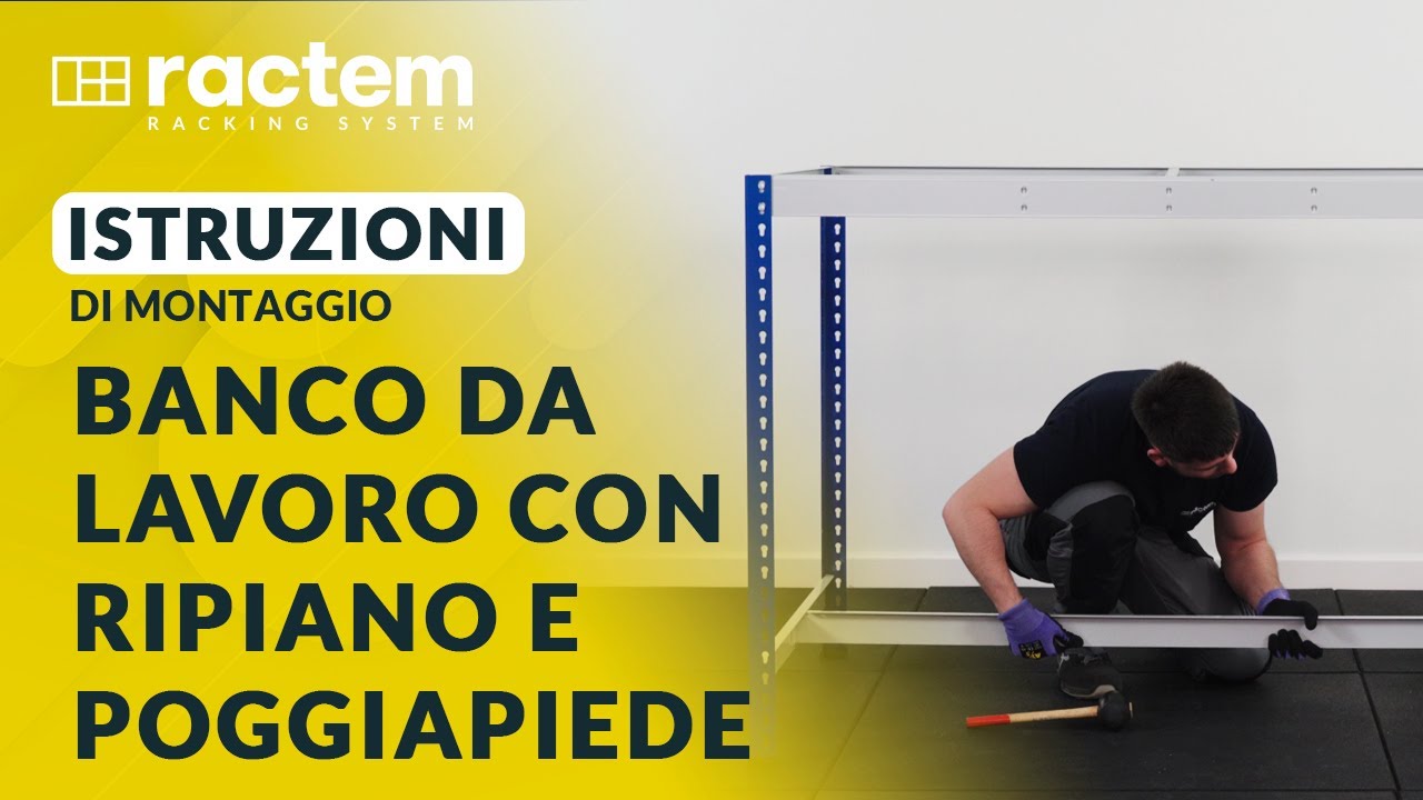 Istruzioni di Montaggio Tavolo da Lavoro con Ripiano e Poggiapiedi