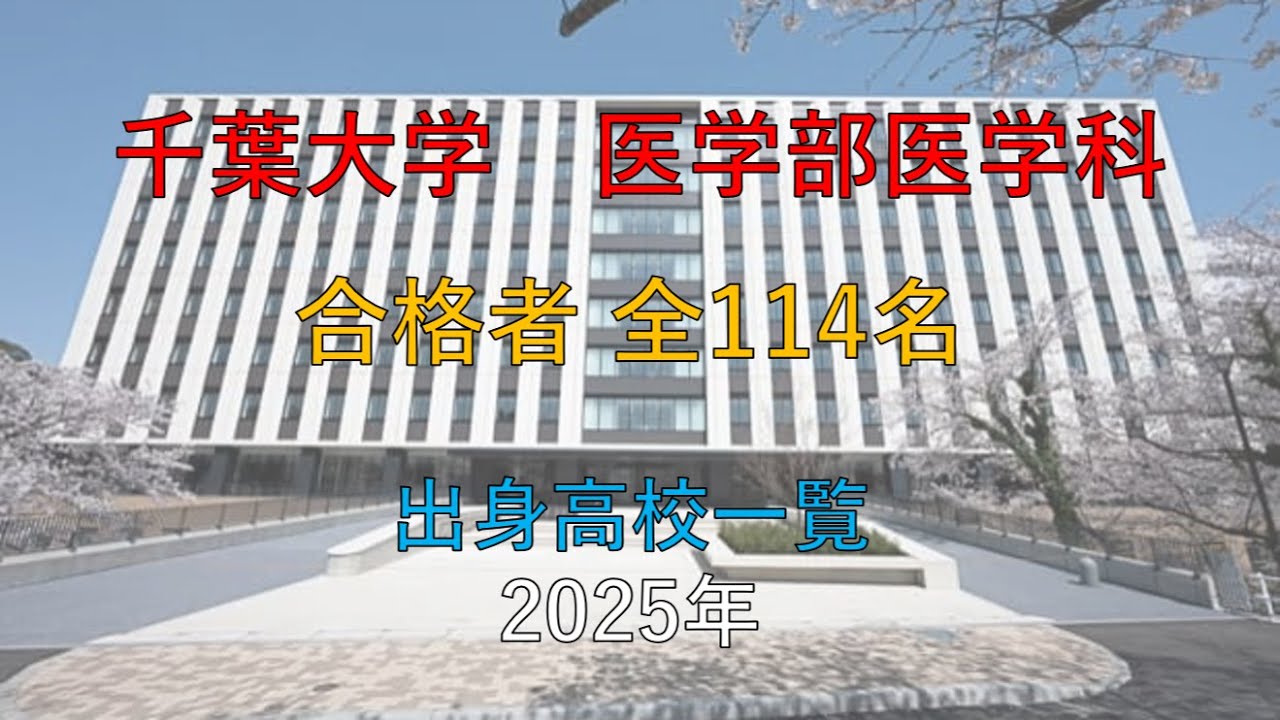 千葉大学　医学部医学科　出身高校一覧【2025年度入試】