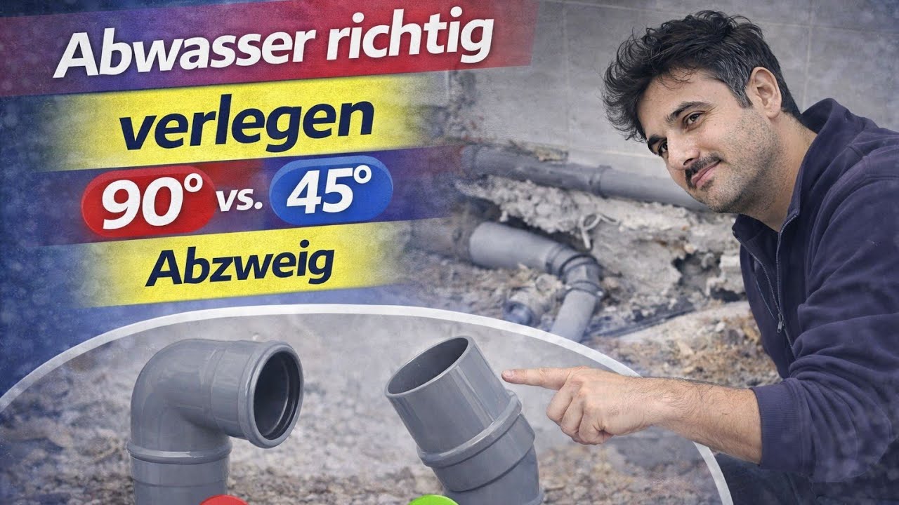 Abwasser richtig verlegen – 90° vs. 45° Abzweig | Abwasser-Test (So fließt Wasser wirklich)🚰🔧💧