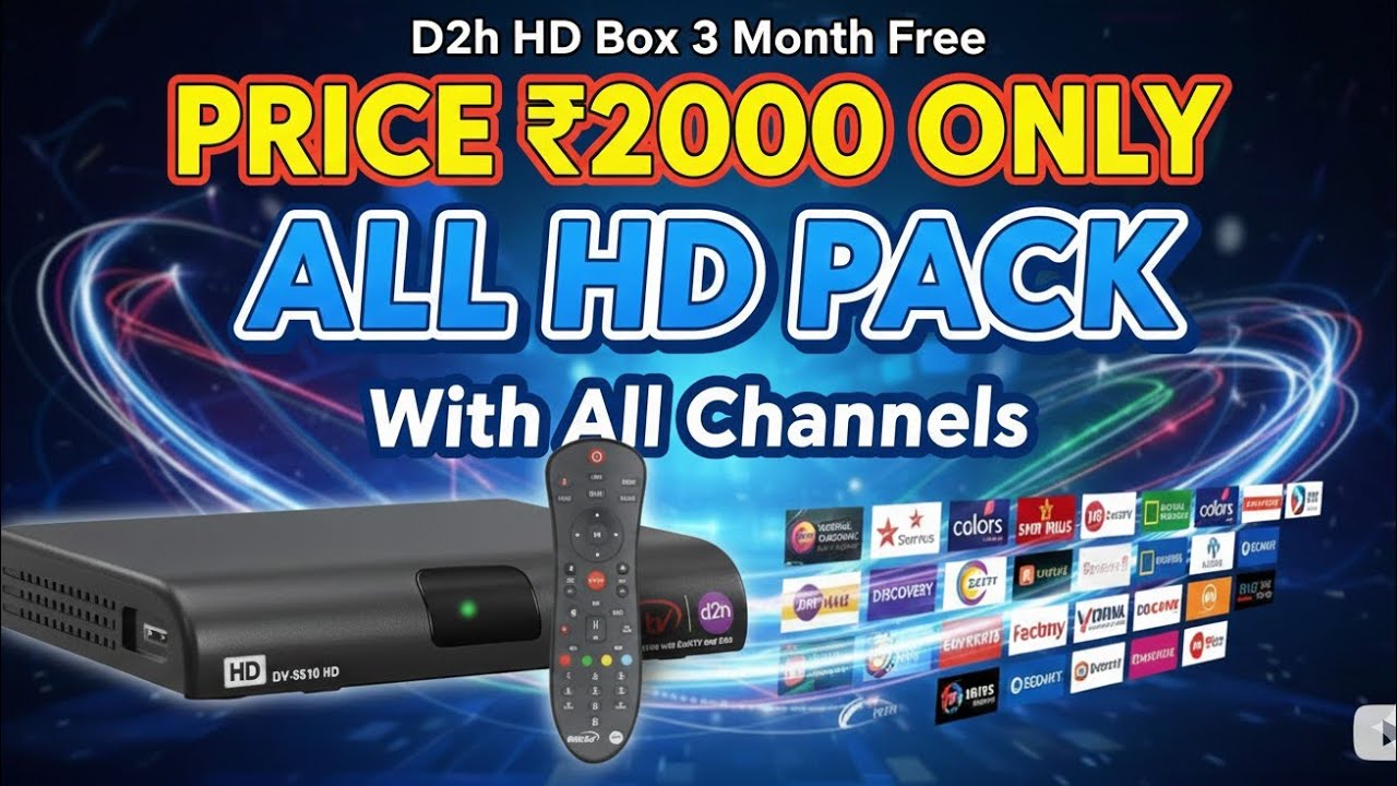 D2h HD Box | 3 Month Free | All HD Channels 