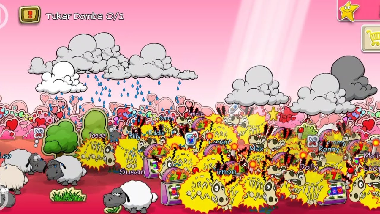 Cloud and Sheep: 50 Sheep getting struck by lightning
