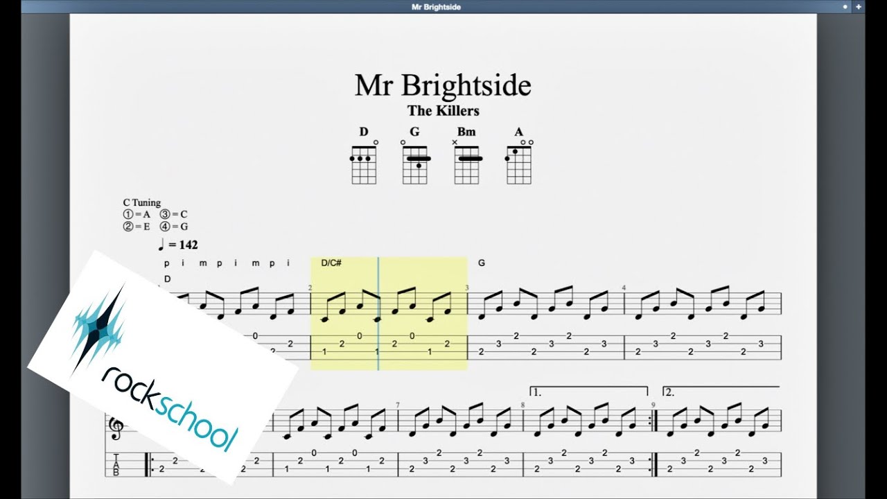 Mr Brightside Rockschool Grade 2 Ukulele Assessed