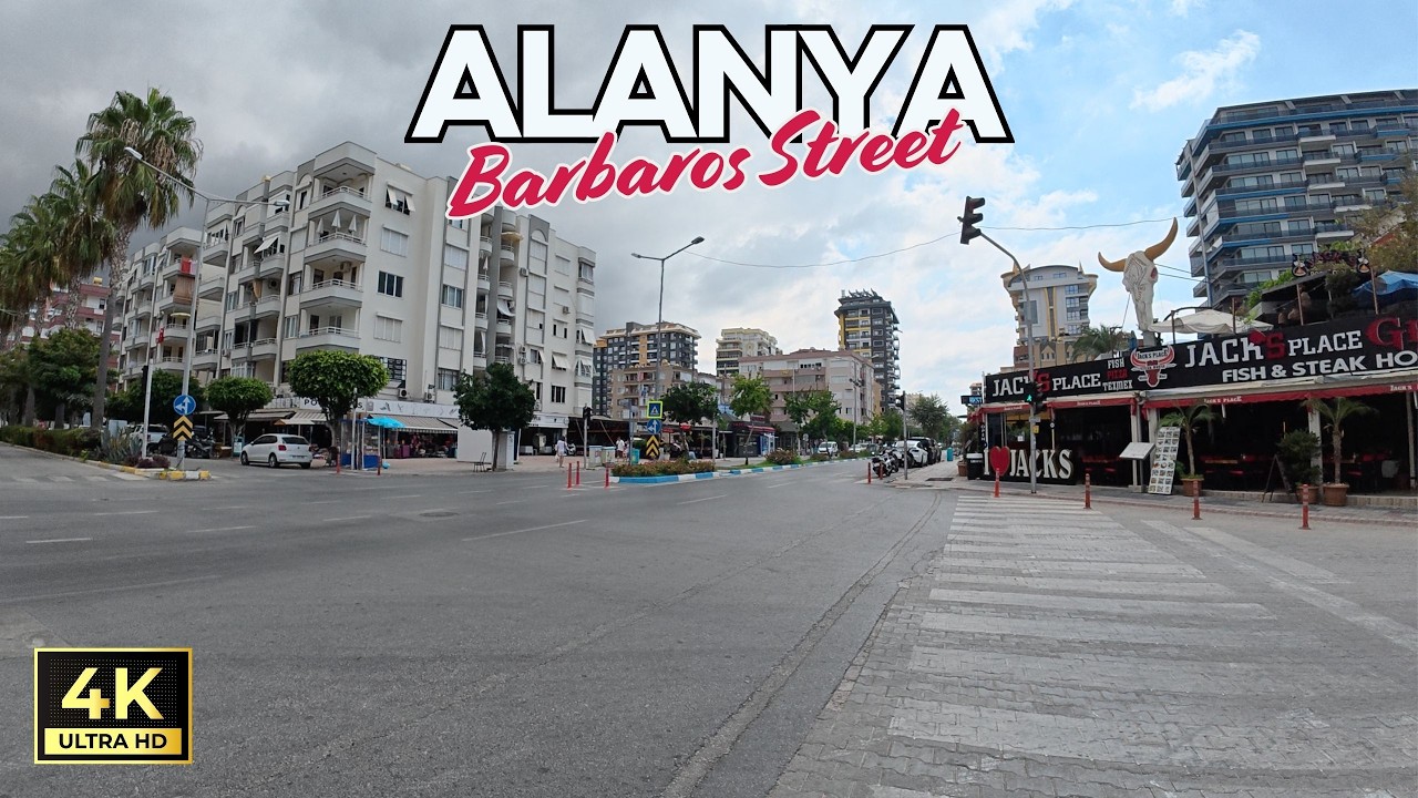Alanya Mahmutlar Barbaros Street | Antalya Turkiye | August 30, 2025 [4K HD/60 fps]