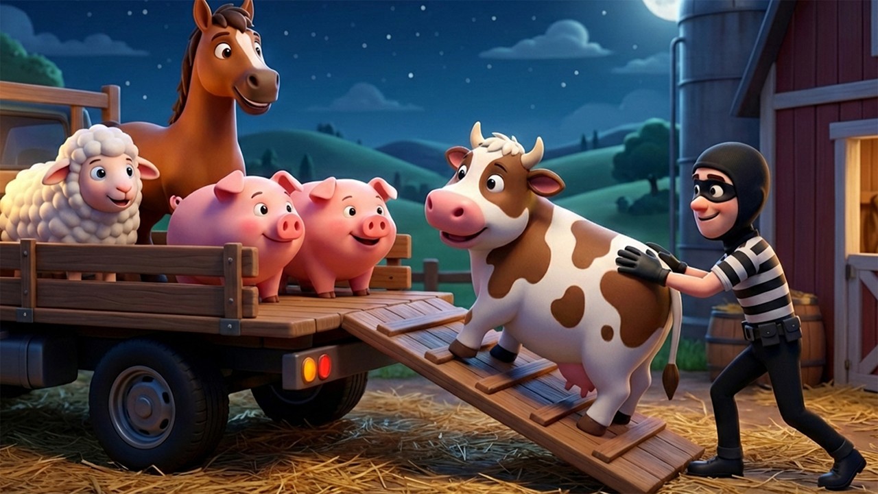 Old MacDonald’s Farm 😱 | A Sneaky Thief Escapes from Prison and Steals Cow, Pig, Horse on the Farm