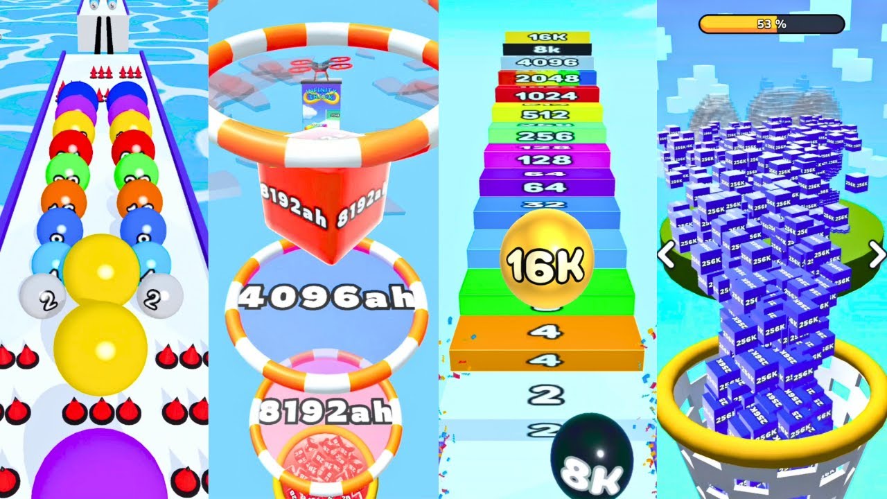 Ball Run 2048, Jelly Run, Infinity Play | Satisfying Ball Games Hub LIVE 🔴 24/7