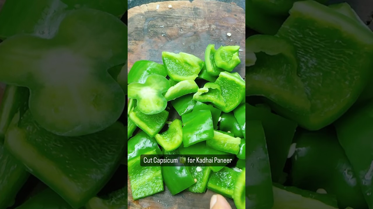 How to cut capsicum 🫑 for Kadhai chicken or paneer &hellip; #reels #explore #cuttingskills #capsicum