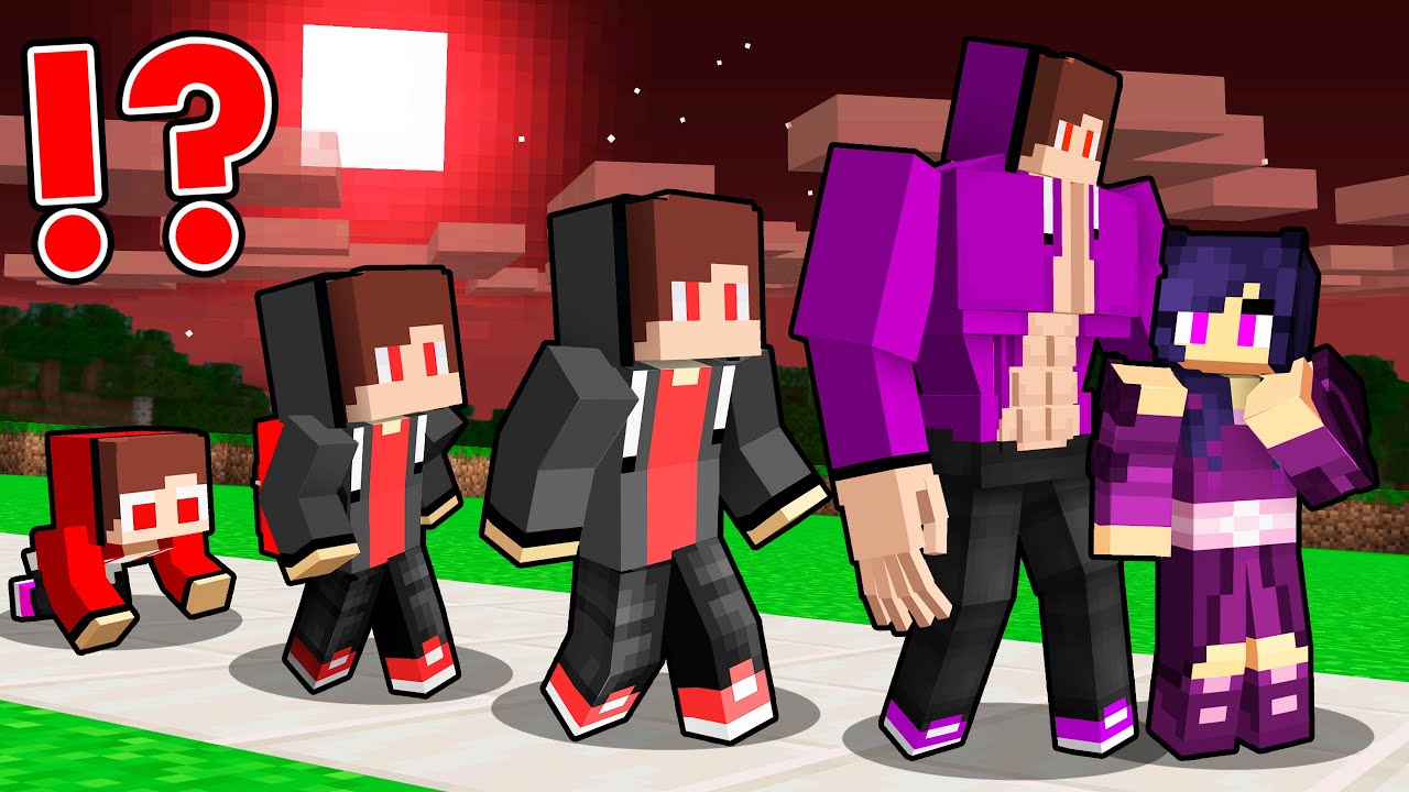 DARK JJ life cycle with DARK APHMAU - Maizen Minecraft Animation