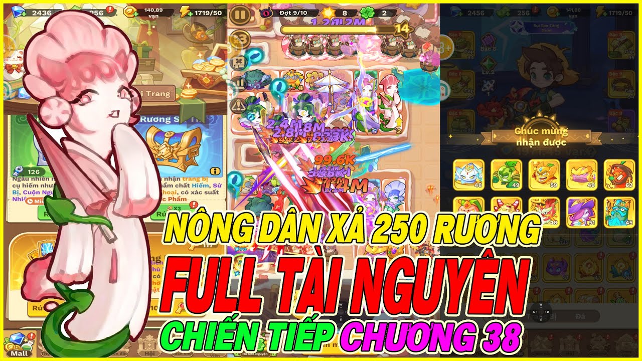 nông dân Chiến Tuyến Hướng Dương xả full tài nguyên up lực chiến chiến chương 38