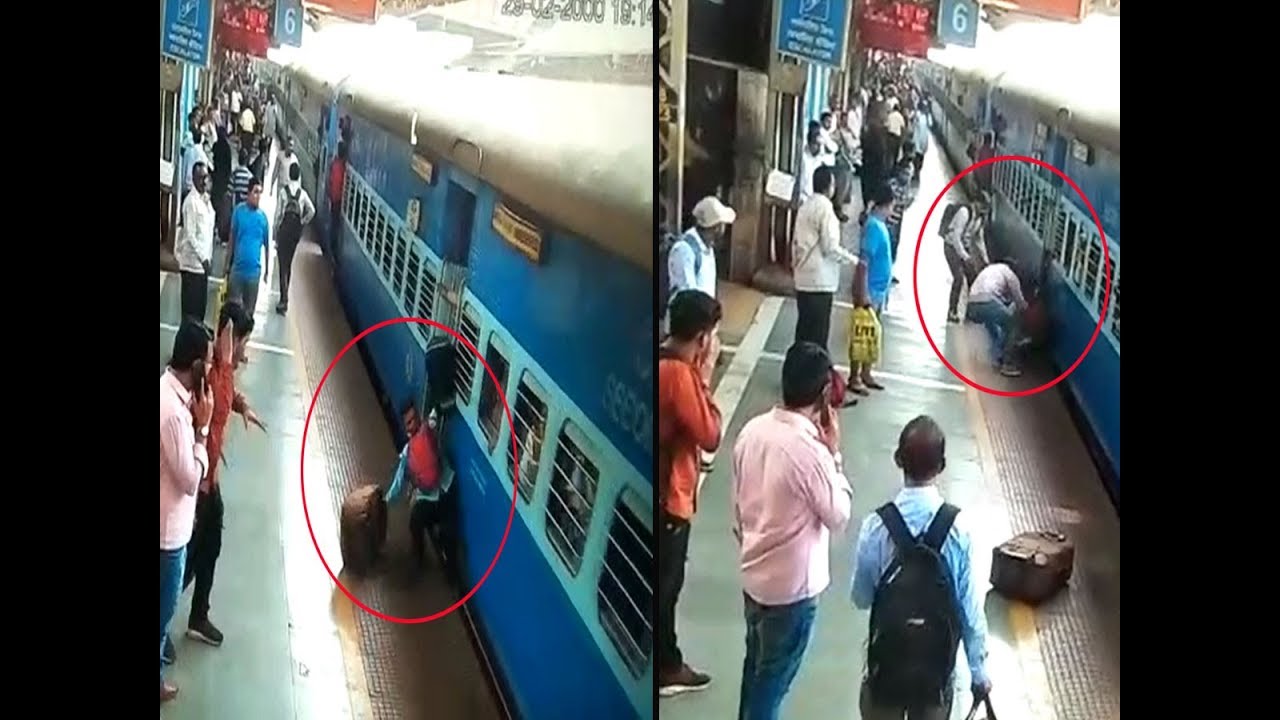 On cam: Passengers save man from coming under moving train in Mumbai