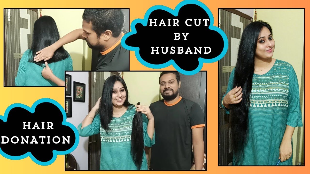 Long Hair cut By Husband
